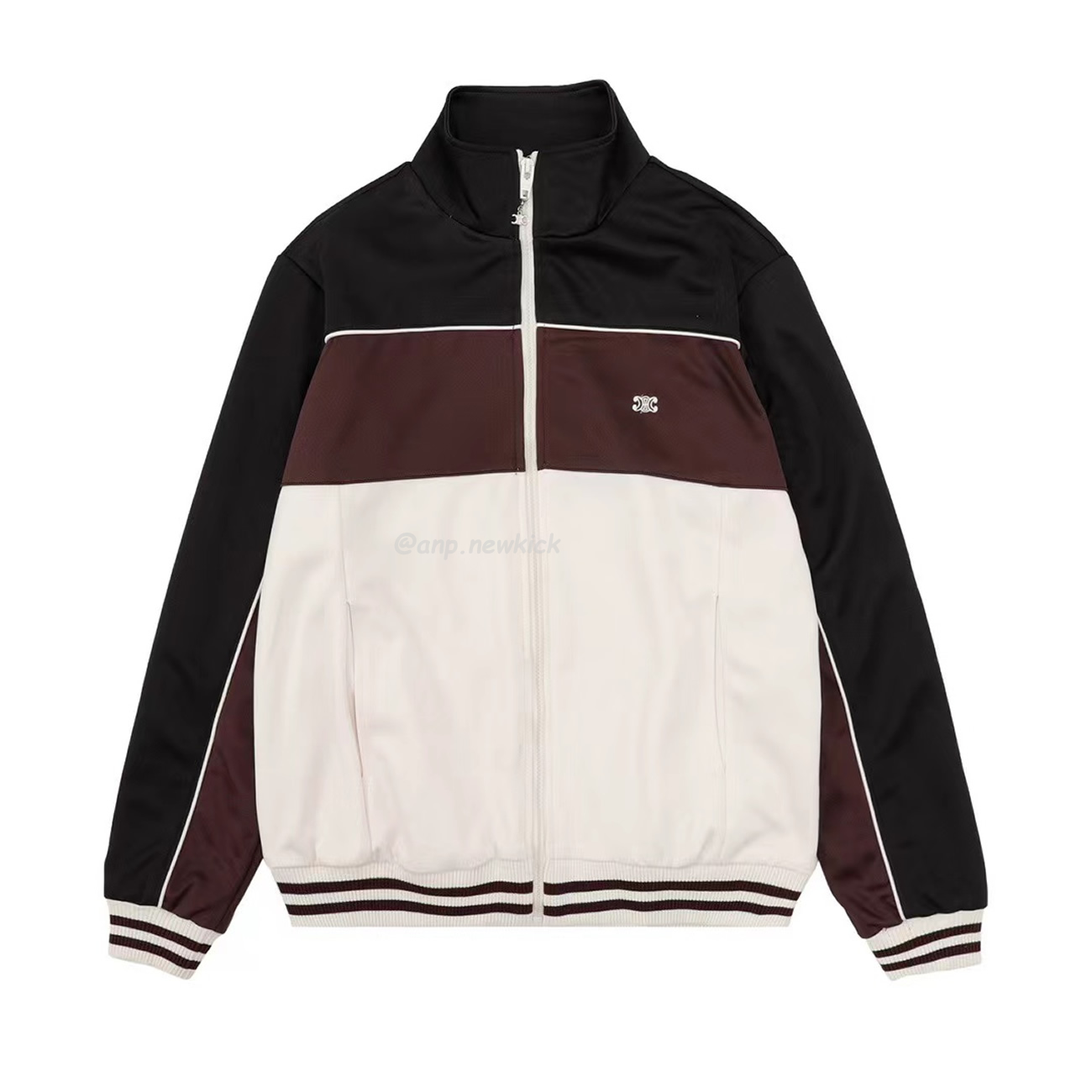 Celine Triomphe Logo Embroidered Zip Up Track Jacket (1) - newkick.cc