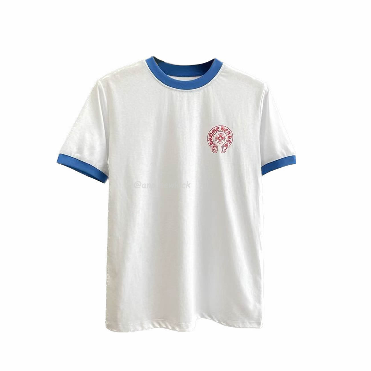 Chrome Hearts Horseshoe Logo Vintage White Short Sleeve Tee (1) - newkick.cc