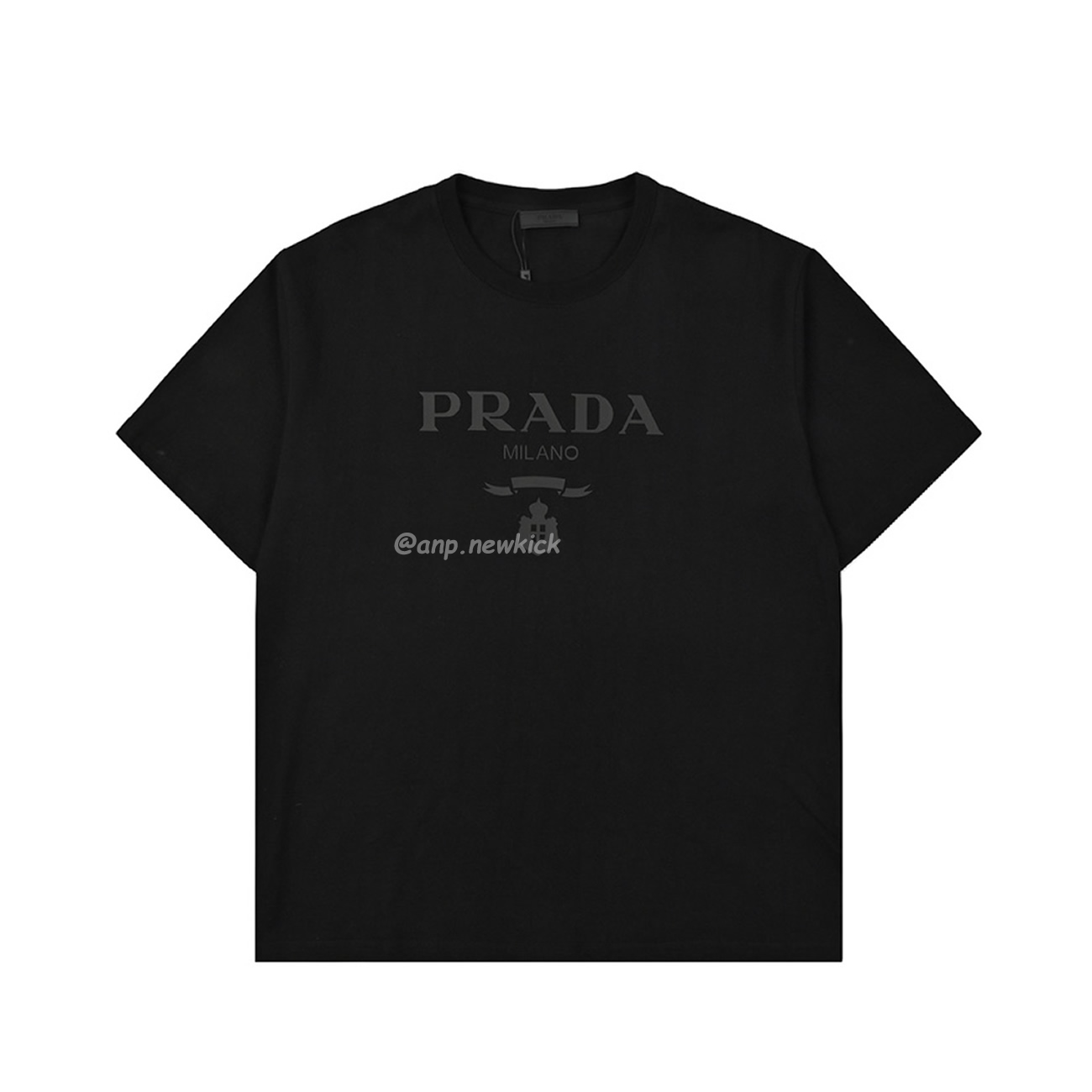 Prada Raised Logo Round Neck T Shirt (10) - newkick.cc