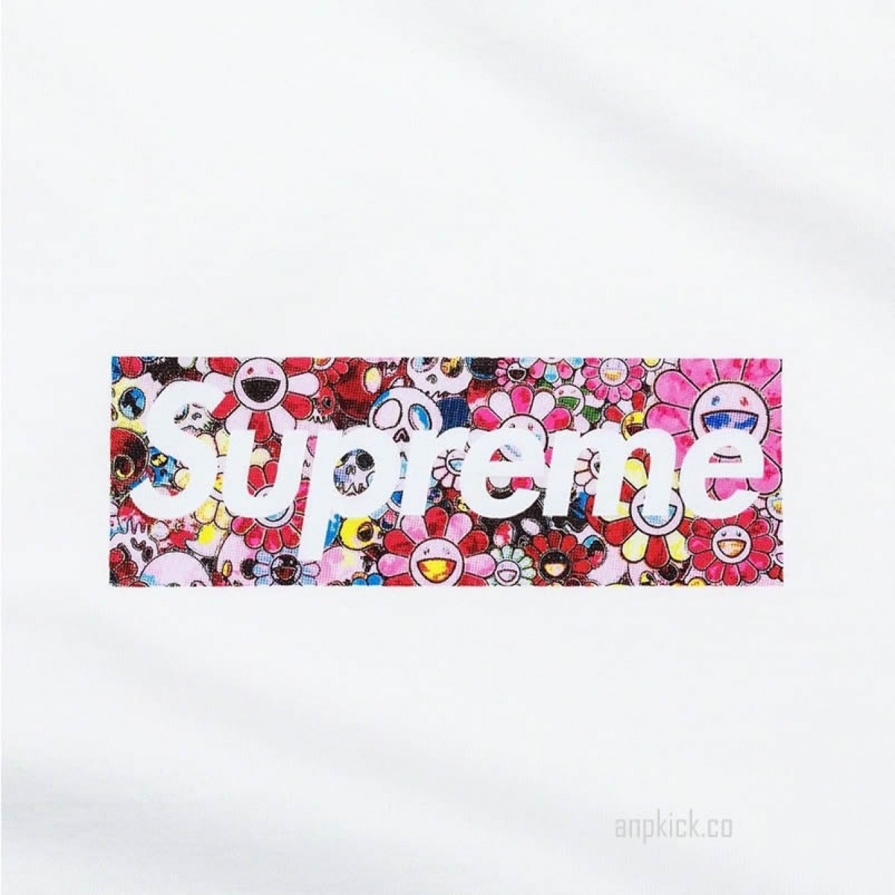 Supreme x COVID-19 Relief Box Logo Tee T-Shirt "Takashi Murakami KaiKai KiKi Flower Skulls"