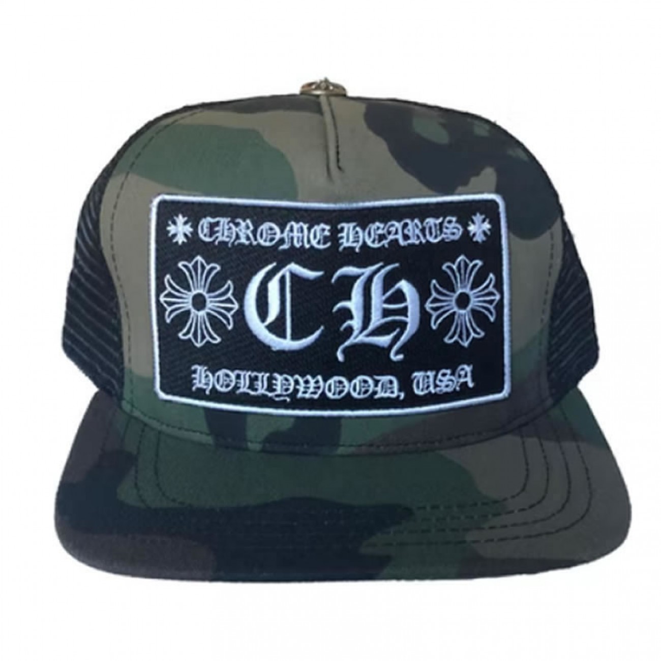 Ch-ro-me Hearts CH Hollywood Trucker Hat Black / White / Camo