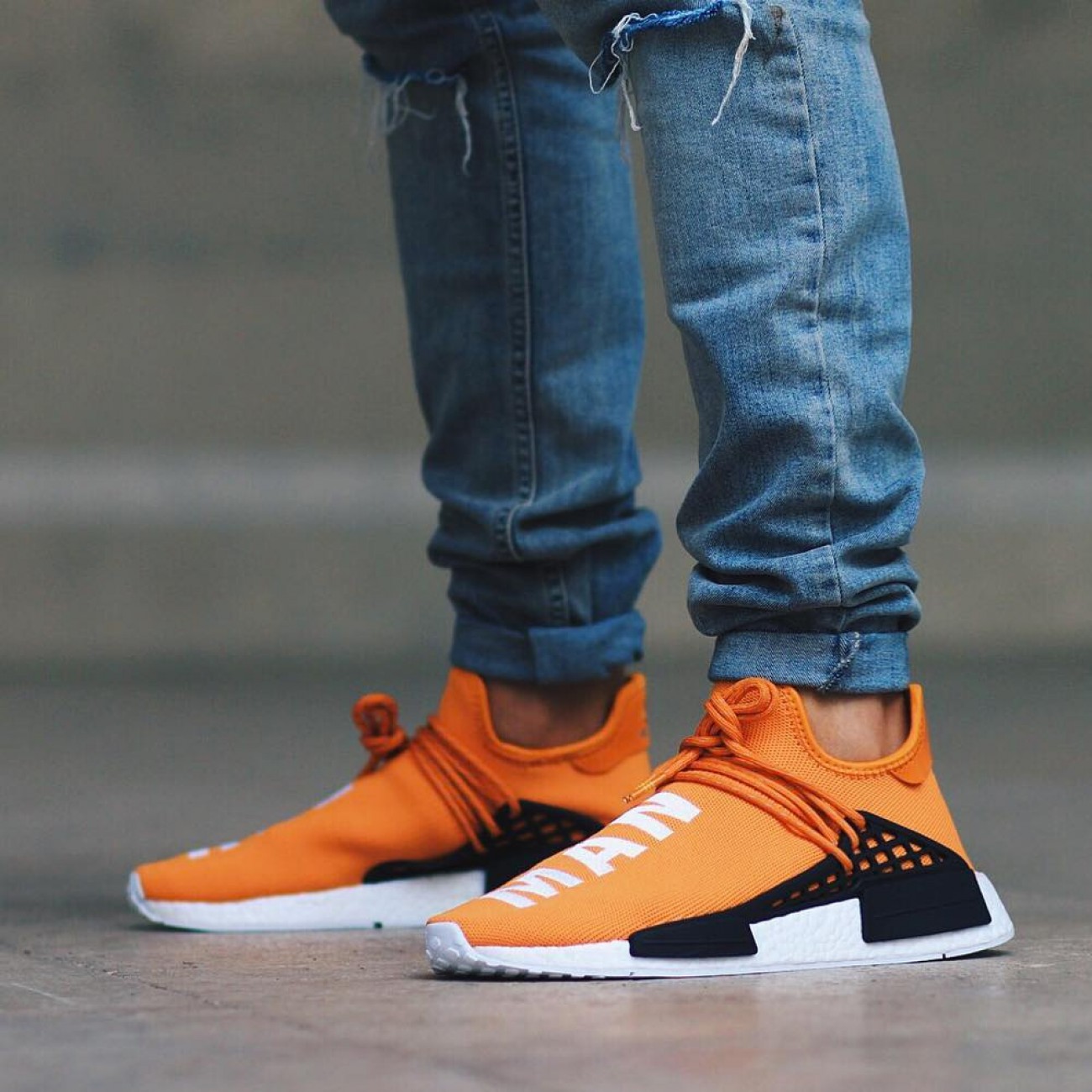 PHARRELL WILLIAMS X ADIDAS NMD HUMAN RACETANGERINE