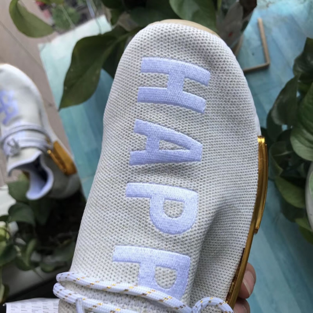 Pharrell Williams PW x Adidas Hu Holi NMD MC China Exclusive "Happy" Metallic Gold F99762