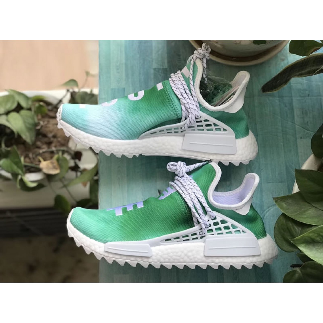 Pharrell Williams PW x Adidas NMD Hu Trail "Youth" Green China Exclusive F99760