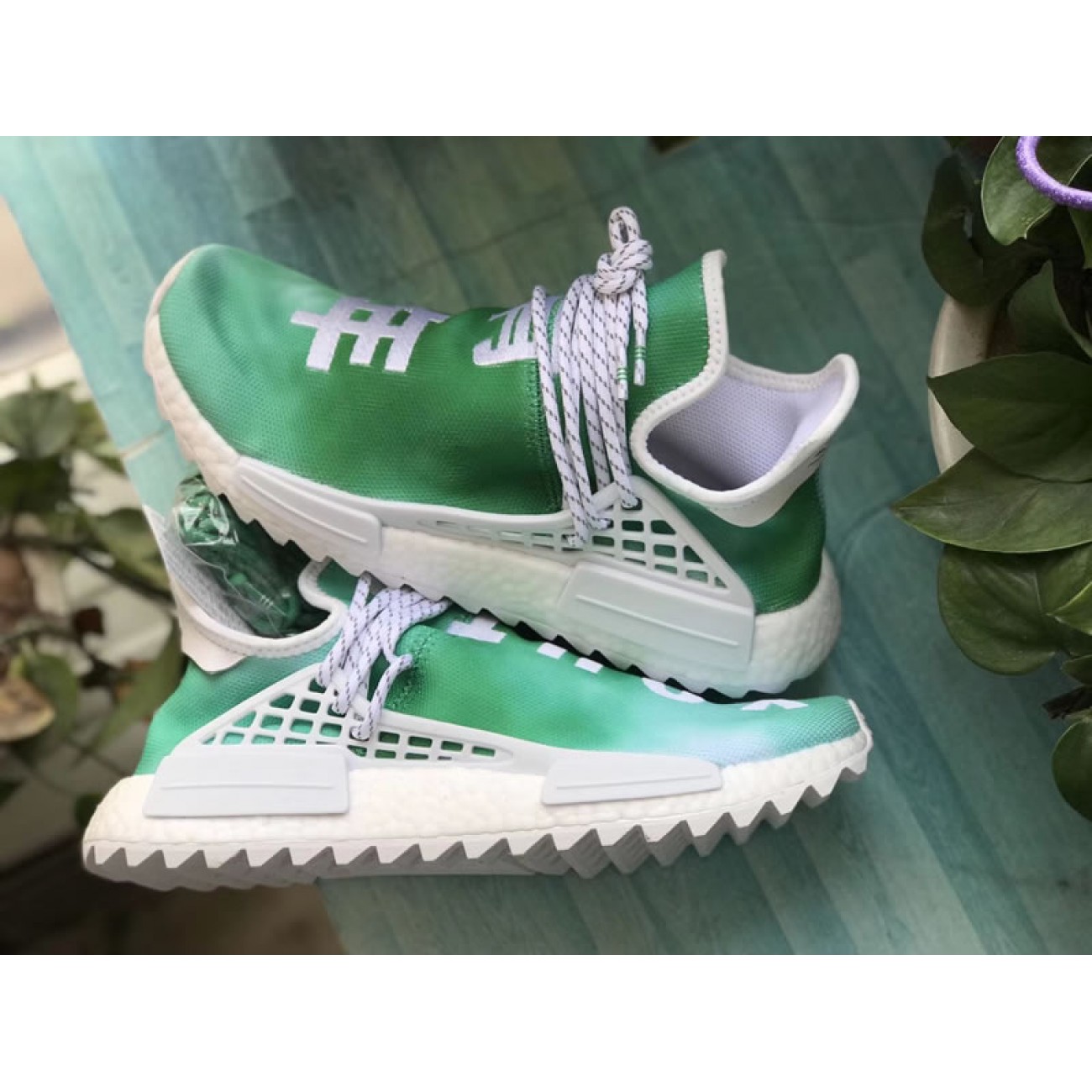 Pharrell Williams PW x Adidas NMD Hu Trail "Youth" Green China Exclusive F99760