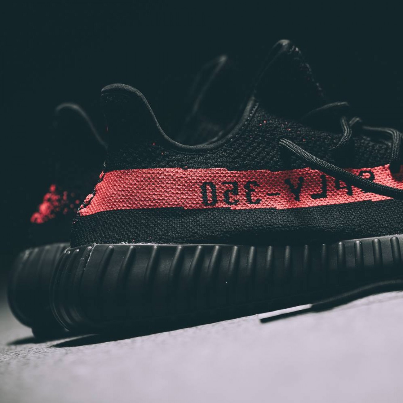 Adidas Originals Yeezy Boost 350 V2 "Black/Red Striped" BY9612