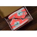 Air Jordan 1 Mid GS "Crimson Pulse" Pink Aqua 555112-814