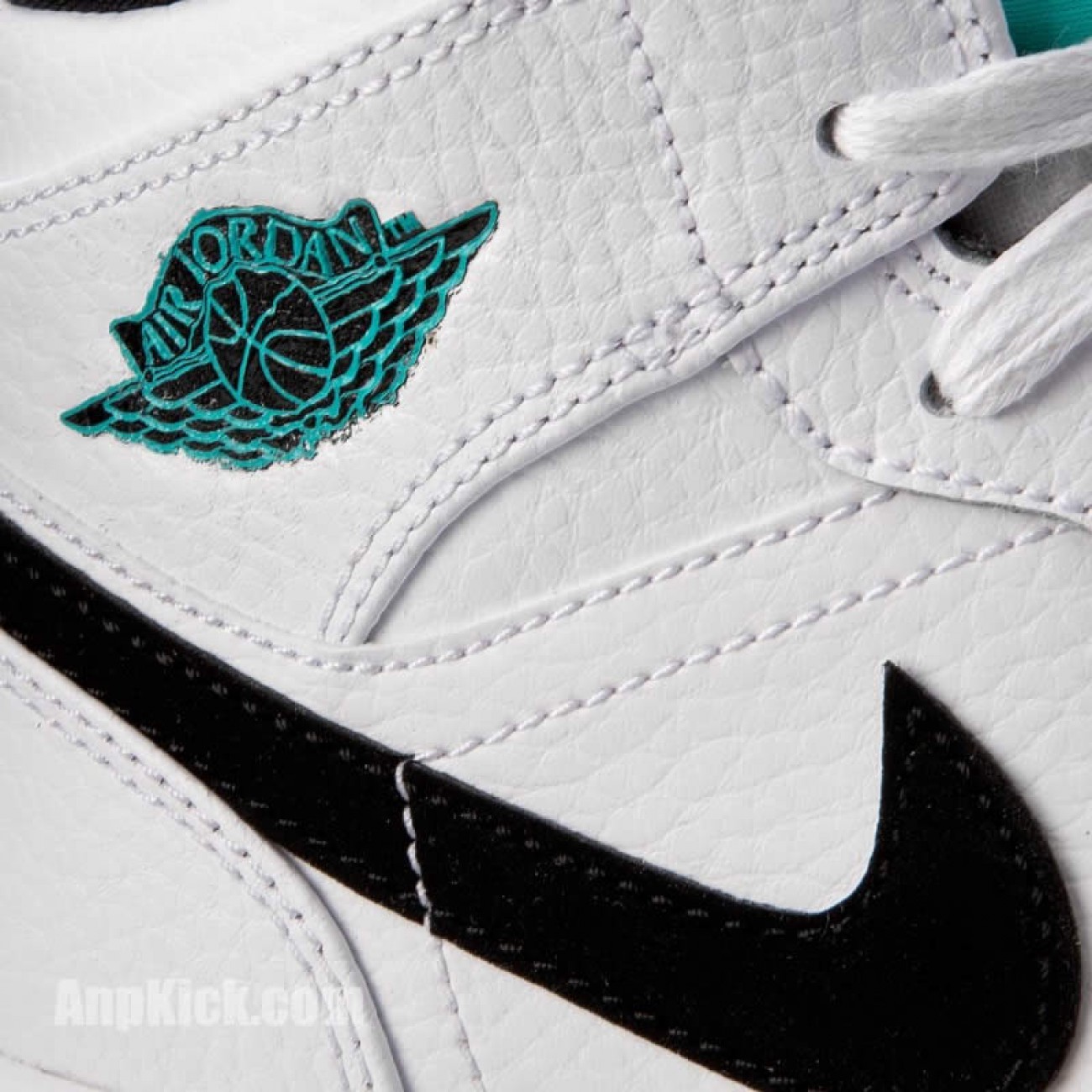 Air Jordan 1 Mid GS Womens "Hyper Jade" AJ1 Black/White/Green 554725-122