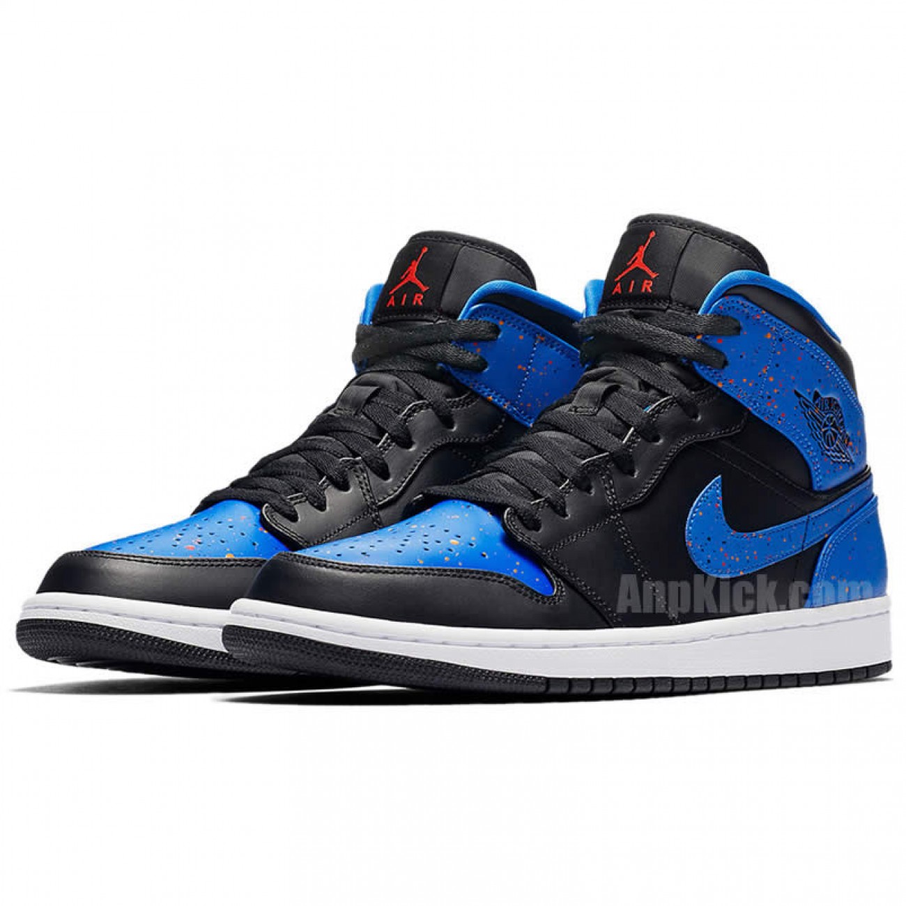 Air Jordan 1 Mid "Royal Blue" Paint Splatter Shoes 554724-048