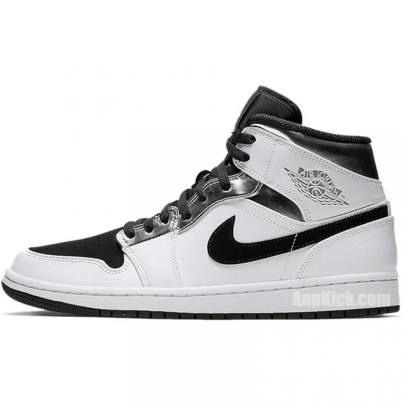 Air Jordan 1 Mid "White/Silver" Kawhi Leonard Alternate Shoes 554724-121