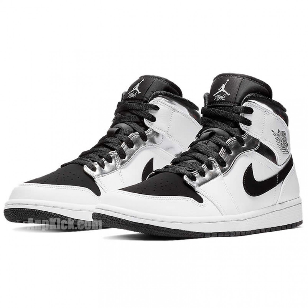 Air Jordan 1 Mid "White/Silver" Kawhi Leonard Alternate Shoes 554724-121