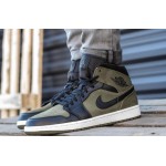 Nike Air Jordan 1 Mid "Dark Olive Canvas" Release Date 554724-301