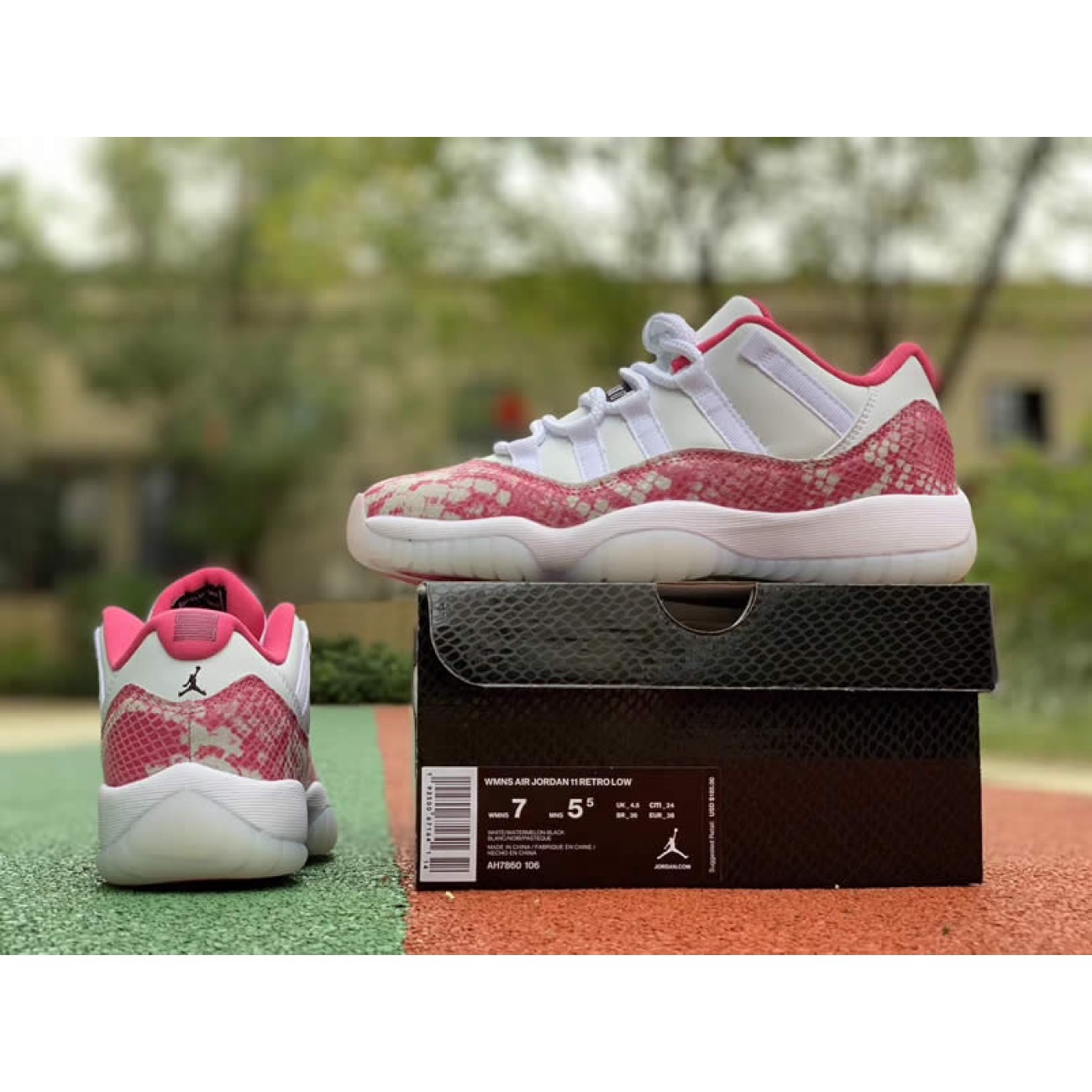 Air Jordan 11 Low Womens Wmns "Snakeskin" 2019 Pink Shoes AH7860-106