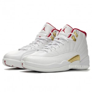 Air Jordan 12 "FIBA" 2019 White/University Red/Gold 130690-107