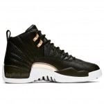 Air Jordan 12 WMNS Snakeskin Midnight Black White Gold AO6068-007