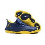 Air Jordan Super Fly Low Basketball Shoes Deep Blue/Yellow