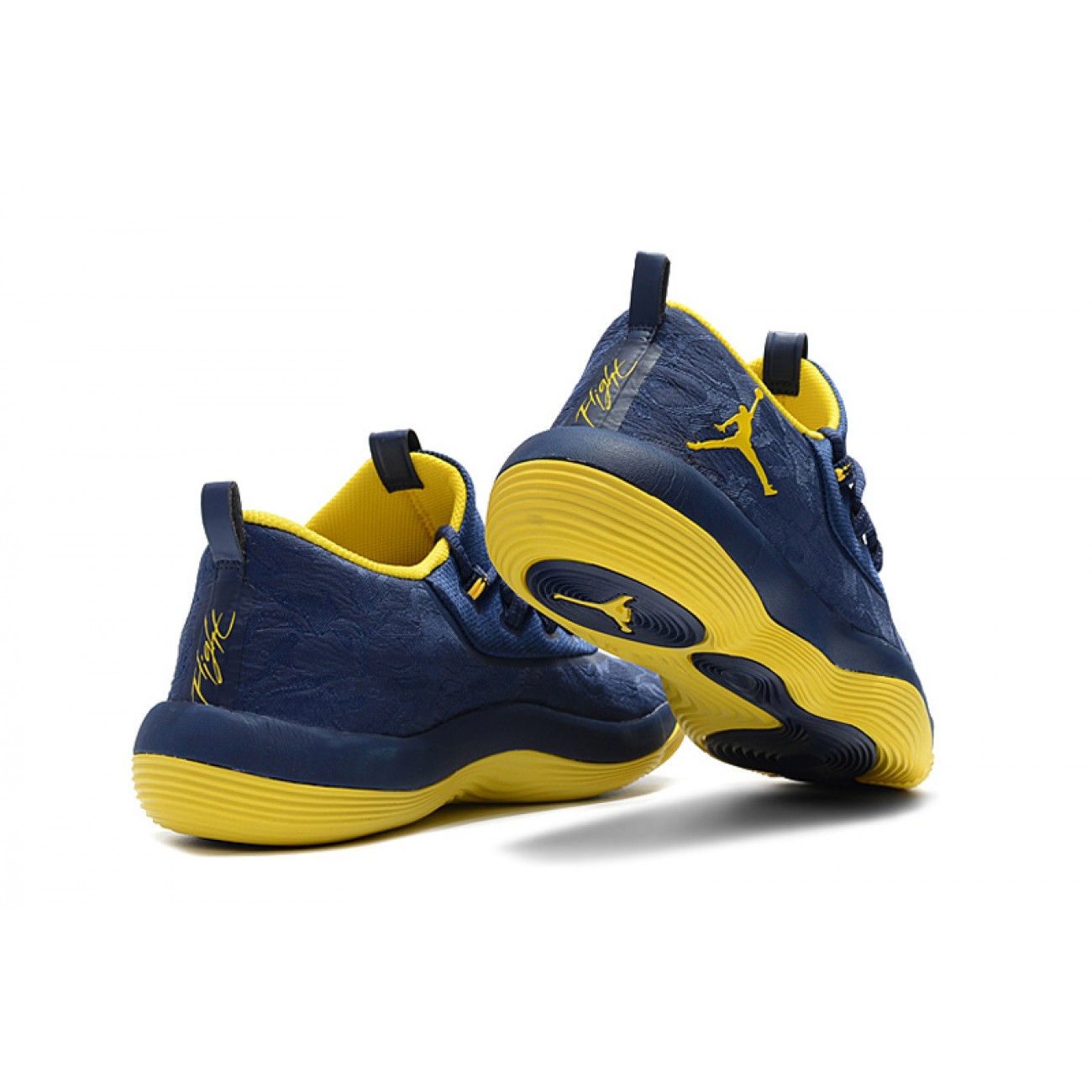 Air Jordan Super Fly Low Basketball Shoes Deep Blue/Yellow