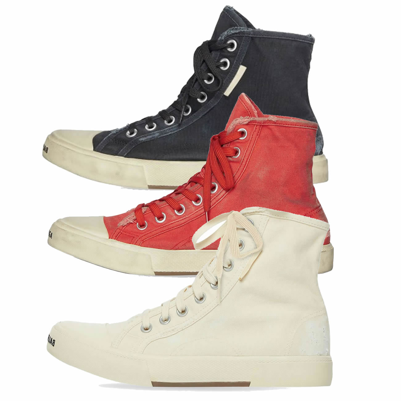 Balenciaga Paris High Top Black Red 688752W3RC11090