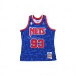 A Bathing Ape x Mitchell Ness New Jersey Nets Jersey Black Red Blue