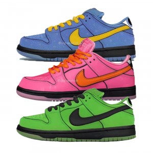 Nike SB Dunk Low x 'The Powerpuff Girls' On-Feet Look at "Bubbles" FZ8320-400 "Blossom" FD2631-600 “Buttercup” FZ8319-300