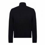 MONCLER NECK PADDED SHELL AND VIRGIN WOOL Navy JACKET