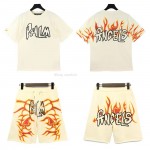 PALM ANGELS GRAFFITI FLAME T-SHIRT Shorts Black White