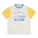 Gallery dept x LA Rams Color Block Tee Rams Co branded Old Print Contrast Short Sleeve T-shirt