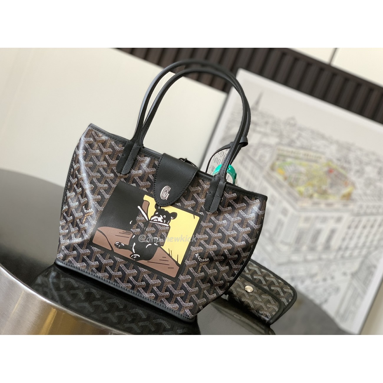 Goyard Anjou Mini Tote Bag BlackNatural Black Grey Navy White Green Yellow