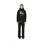 BURBERRY Embroidered EKD Cotton Hoodie Black