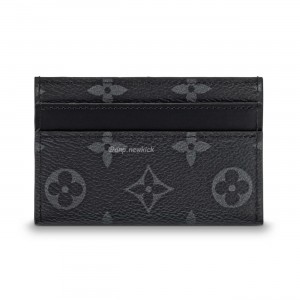 Louis Vuitton Card Holder Porte Cartes Double Monogram Eclipse BlackGrey M62170