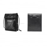 BALENCIAGA EXPLORER ARENA CRACKED LEATHER MESSENGER BAG BLACK