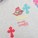 Chrome Hearts Multi Color Cross Hoodie Black White Gray