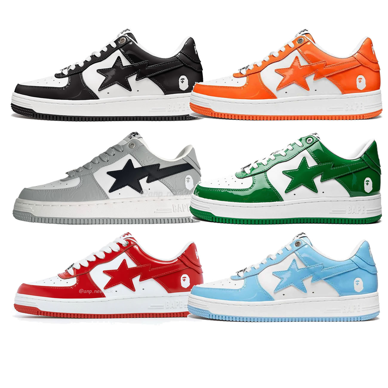 A Bathing Ape Bape Sta Low "Blue" "Black" "Orange" Shoes M2 low-top sneakers