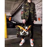 Off-white C O VIRGIL abloh 18SS Badge Ribbon Arrow Camo Armbands Jacket