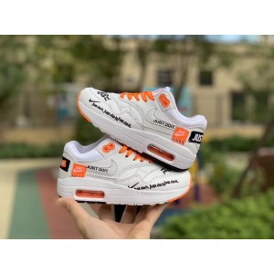 Kids Nike Air Max 1 Lux "Just Do It" White Orange Shoes 917691-100