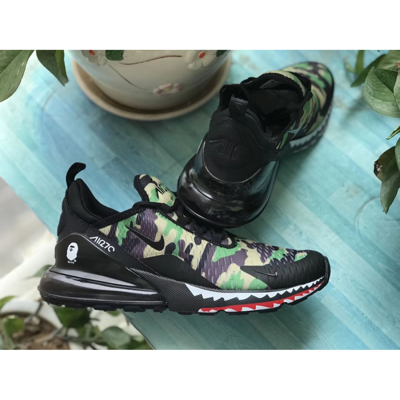 A Bathing APE x Nike Air Max 270 Japanese Camo Bape Camo Green Mens & Wmns Size AH6799-003