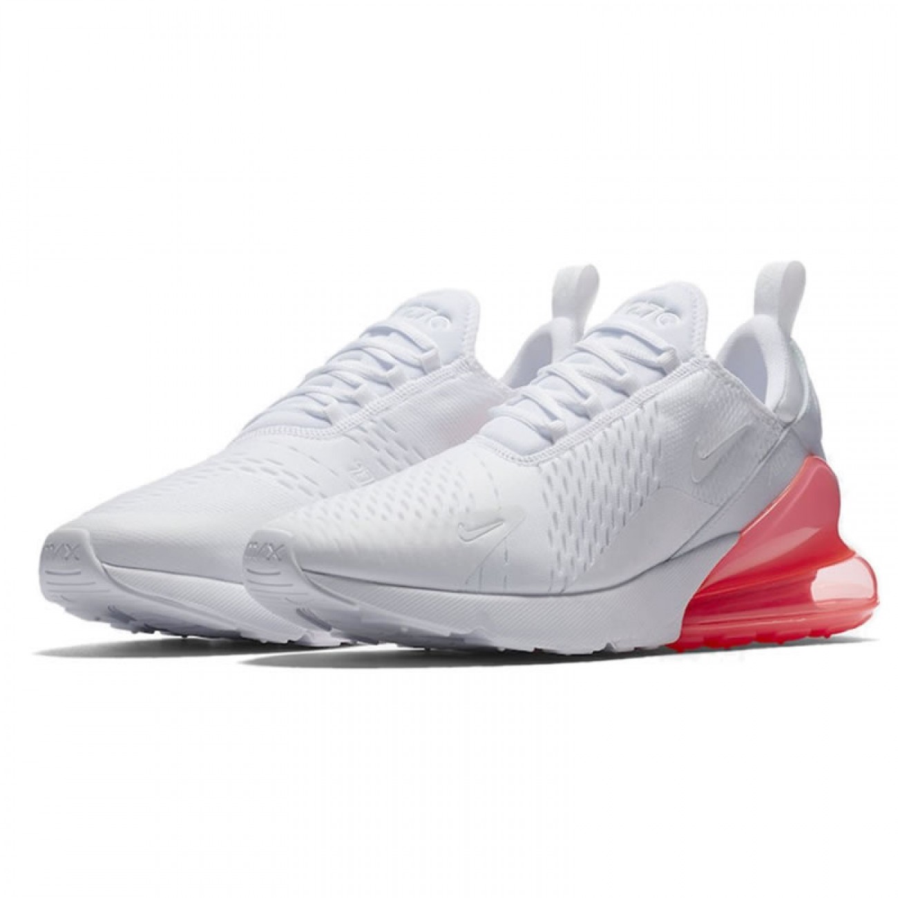 Nike Air Max 270 White / Hot Punch Womens Running Shoes AH8050-103