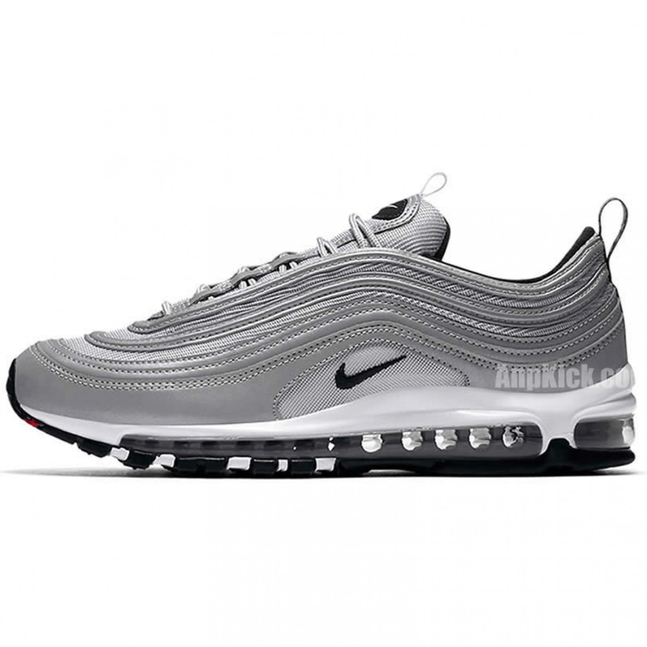 Air Max 97 Premium Reflective Silver Black Bullet Shoes 312834-007