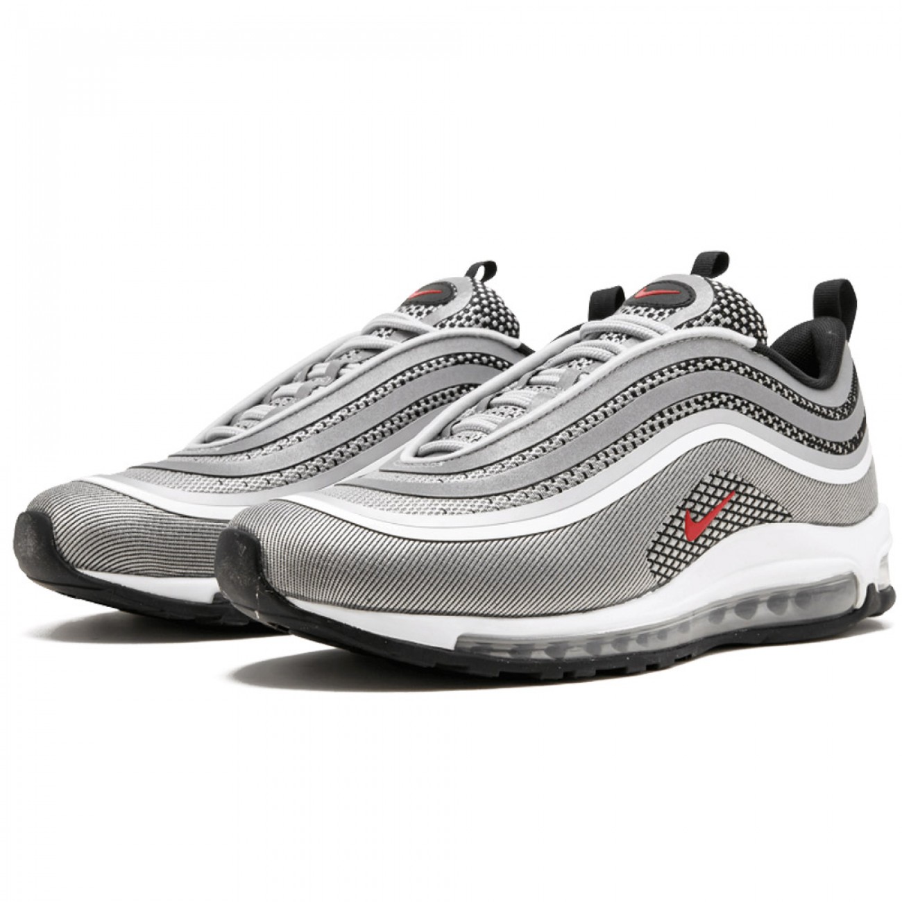 NIKE AIR MAX 97 ULTRA METALLIC SILVER/VARSITY RED