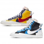 Sacai x Nike Blazer Mid Navy Blue BV0072-001 Yellow BV0072-700