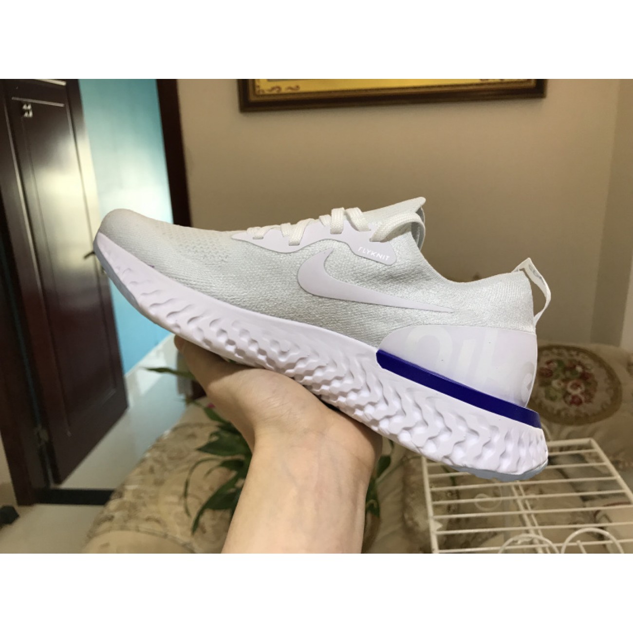 Nike Epic React Flyknit White Blue AQ0067-100