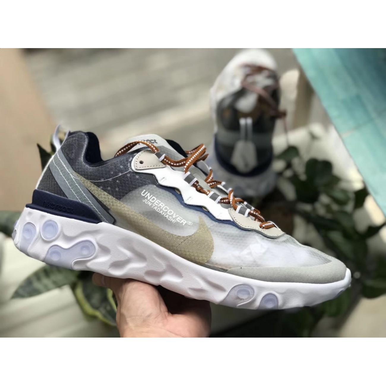 Undercover x Nike Epic React Element 87 Army Green/Navy-White AQ1813-341