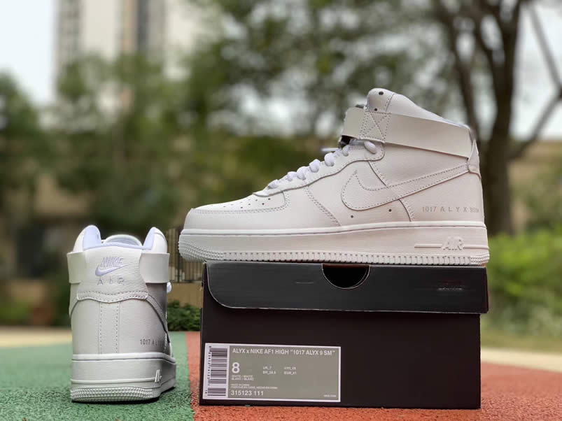 '1017 ALYX 9SM' x Nike Air Force 1 All White High Shoes 315123-111 Pics