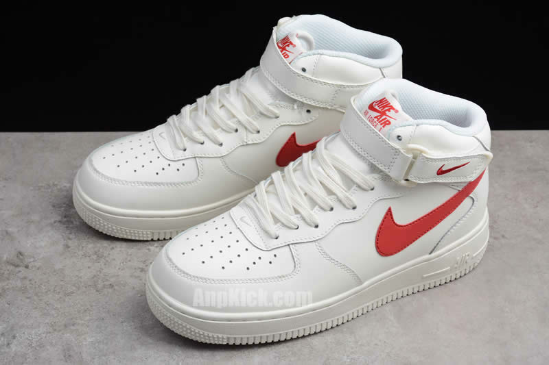 air force 1 red and white mid mens womens nike af1 315123 126 (7)