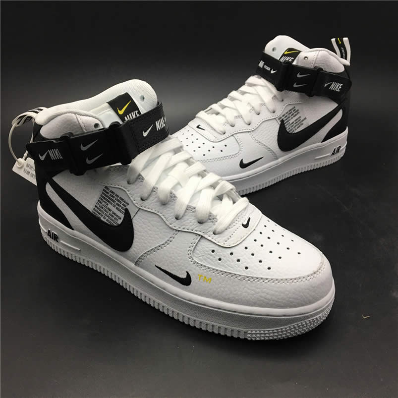 Nike Air Force 1 Mid 07 LV8 Utility White Black Shoes 804609-103 Pics