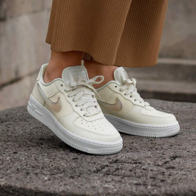 Nike Air Force 1 Womens Jelly Puff Wmns Af1 Low For Sale Pale Ivory Shoes Ah6827 100 On Feet (2) - newkick.cc