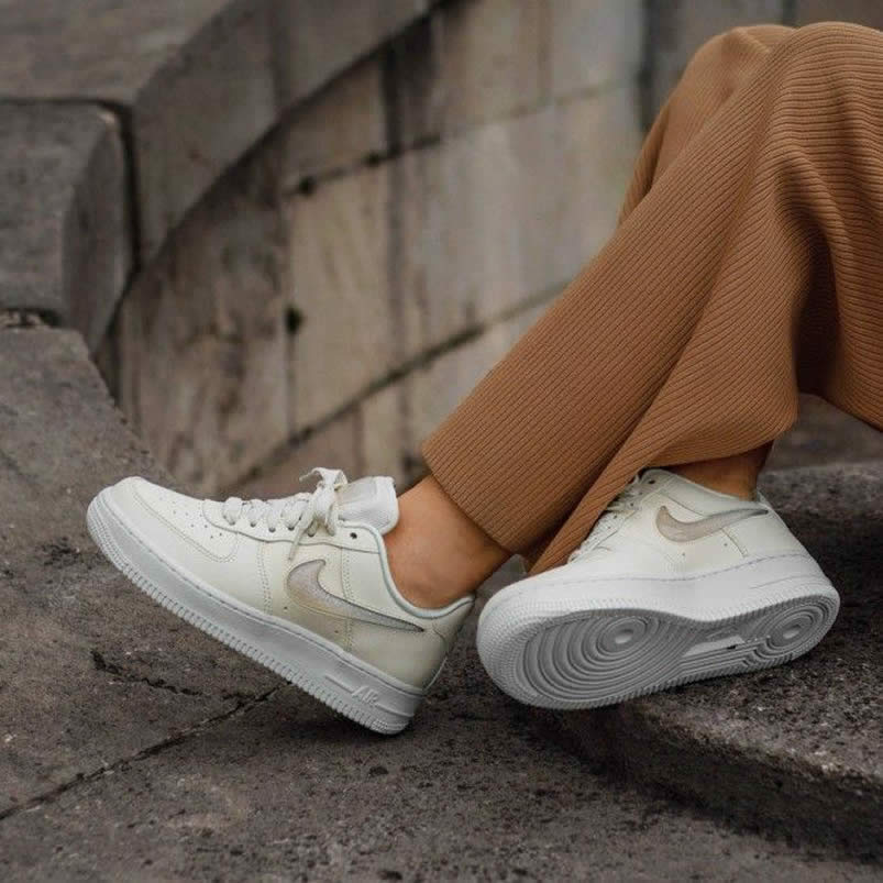 Nike Air Force 1 Womens Jelly Puff Wmns Af1 Low For Sale Pale Ivory Shoes Ah6827 100 On Feet (3) - newkick.cc