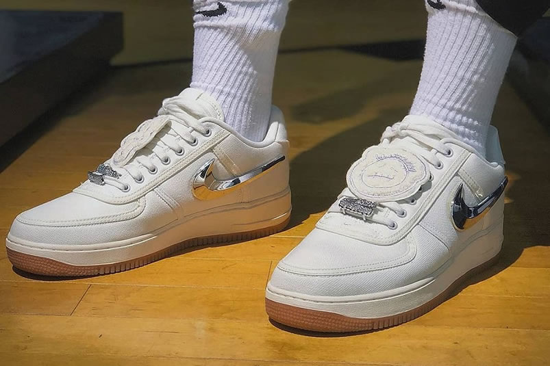 Travis Scott Nike Air Force 1 Low Sail On Feet Release Date For Sale Aq4211 101 (1) - newkick.cc