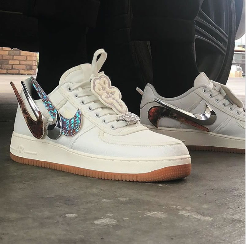 Travis Scott Nike Air Force 1 Low Sail On Feet Release Date For Sale Aq4211 101 (2) - newkick.cc