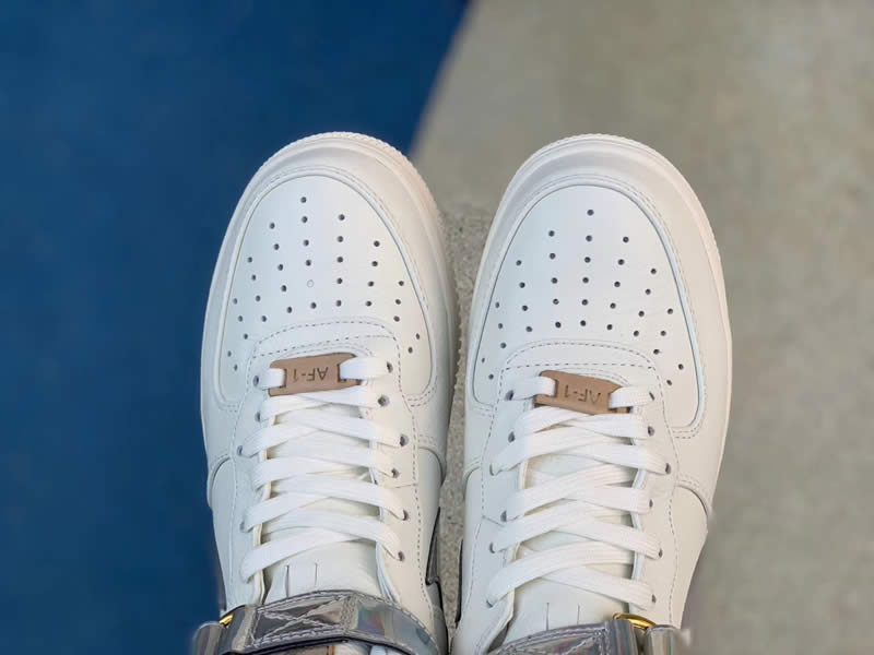 white high top nike air forces 1 nai ke the bund af1 shoes av2039-100 detail image